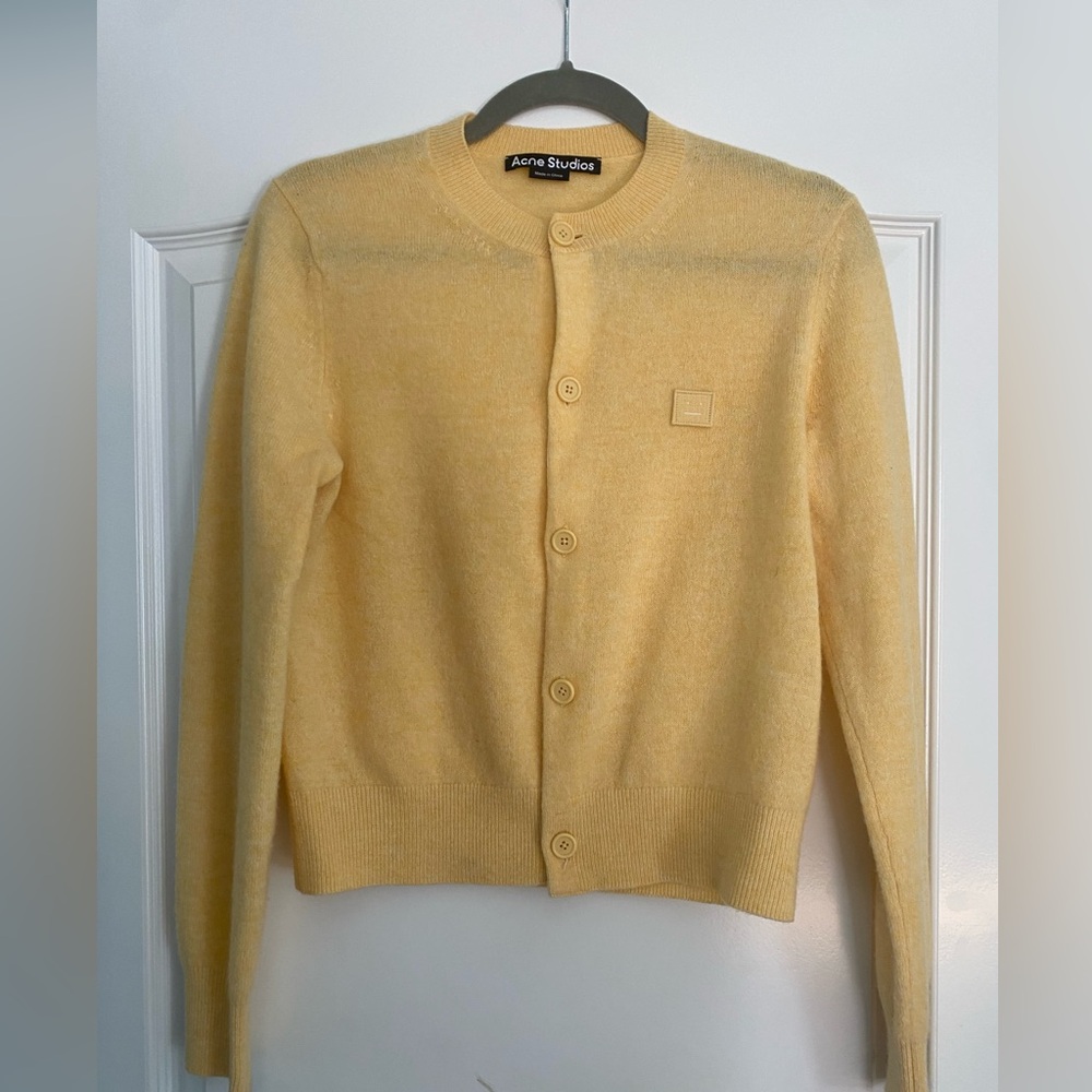 Acne Studios crewneck butter yellow Cardigan